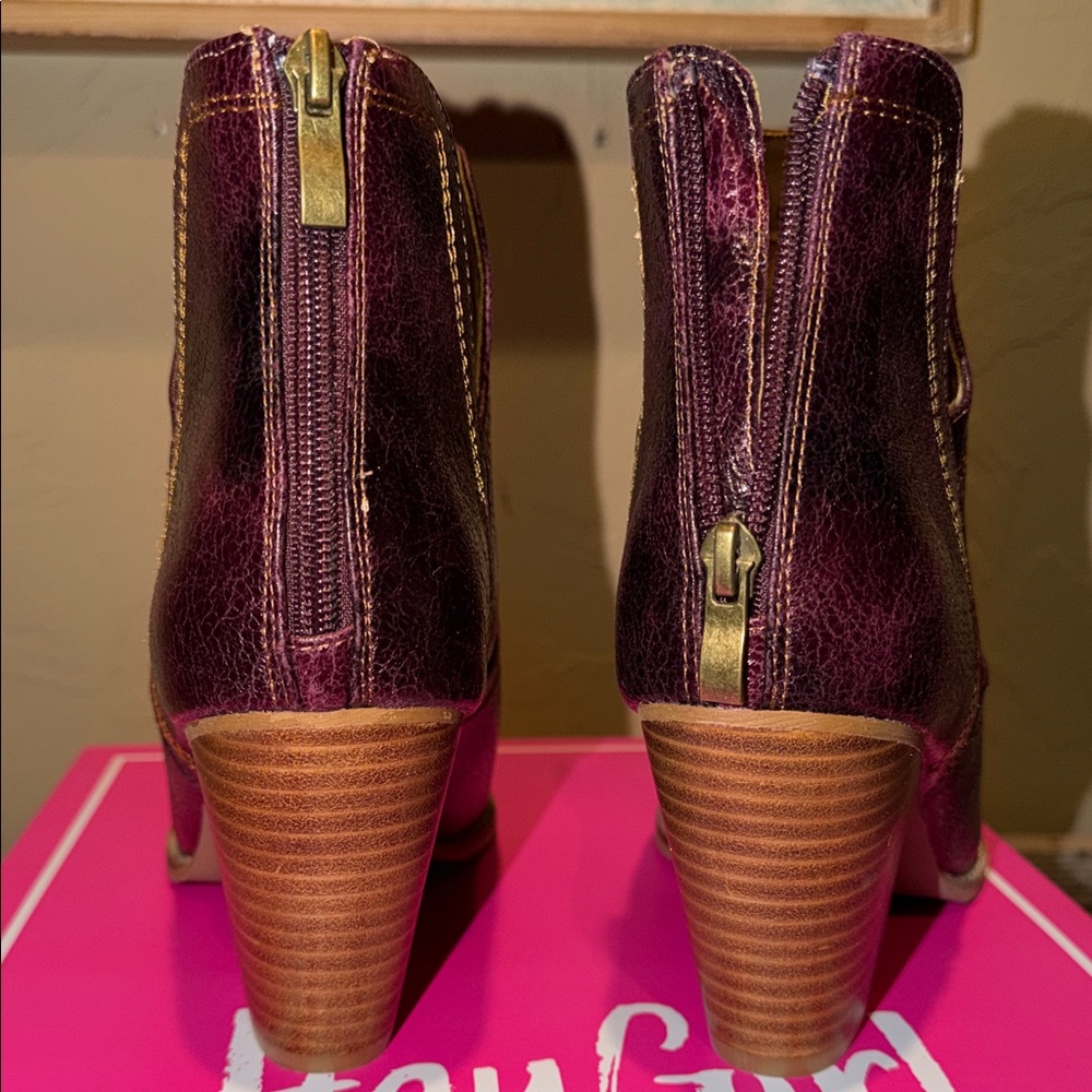 Corkys Hey Girl Smoke Show Ankle Booties in Wine - Picture 4 of 7